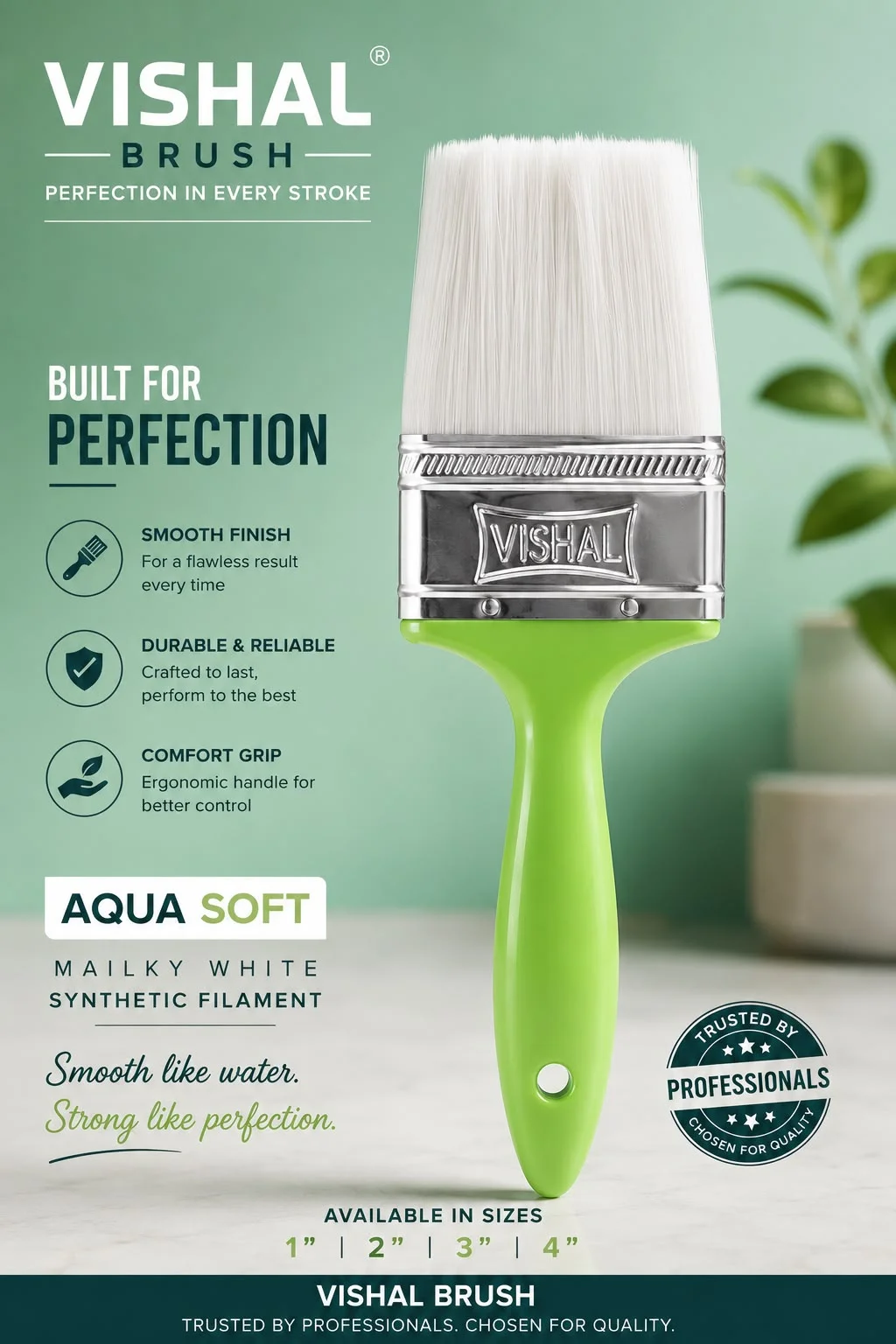 Aqua Soft Milky White Synthetic Filament Brush
